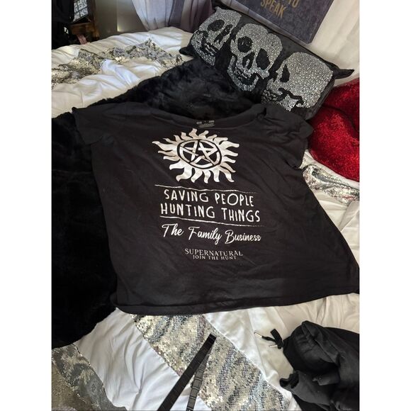 Torrid x supernatural  plus size 3 Off the shoulder boatneck Jersey Tee shirt to - Picture 3 of 3